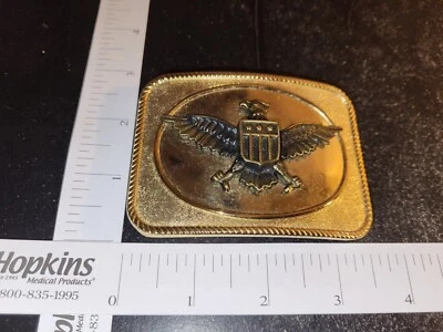 Gold Tone Miltary Eagle With Shield Vtg Belt Buckle New 60s Style MCM  - Image 1 of 2