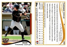 2014 Topps Pro Debut Baseball Card 202 THOMAS COYLE HOT RODS / RAYS