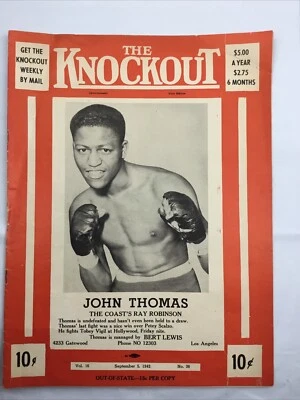The Knockout September 1942 Boxing Program Magazine John Thomas California - Image 1 of 4