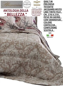 BLUMARINE quilt trapuntino tessuto jacquard misto lino SWAROVSKI - Foto 1 di 12