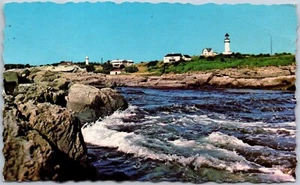 "Two Lights" Cape Elizabeth Maine Postcard Maine to Texas 1980 Posted - Picture 1 of 2