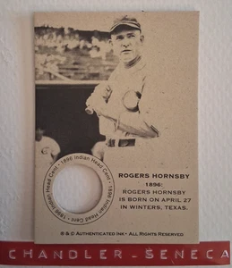 ROGERS HORNSBY Cardinals Cubs 1896 Penny Coin Collector Baseball Card - Picture 1 of 1