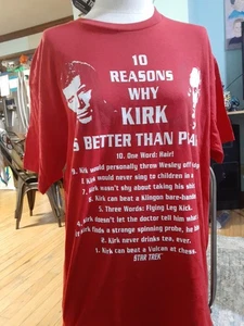 Star Trek lustiges Herrenshirt 10 Gründe, warum Kirk besser ist als Picard neu mit Etikett Large - Bild 1 von 7
