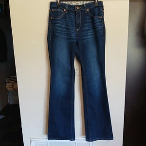 Ariat Real Denim Jeans Womens Size 30R Blue High Rise Boot Cut Dark Wash (31x33) - Picture 1 of 22