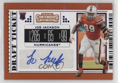 2019 Contenders Draft Picks College Ticket Blue Foil Joe Jackson Rookie Auto RC - Image 1 of 2
