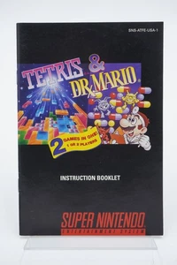 SNES Tetris & Dr Mario - Auténtico Manual Super Nintendo - Imagen 1 de 1