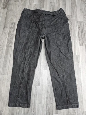 Pantalones Denim & Co para mujer 2X negros pierna ancha recortados elásticos cómodos Foto 1 de 4