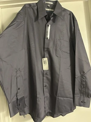 Camisa de vestir Geoffrey Beene satén abotonada para hombre grande 16 1/2 34/35 púrpuraNUEVA Foto 1 de 4