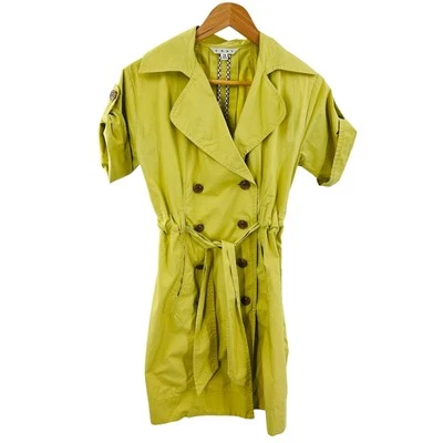 Cabi Olive Green Double Breasted Short Sleeve Safari Dress Trench Jacket xsmall - Image 1 of 4