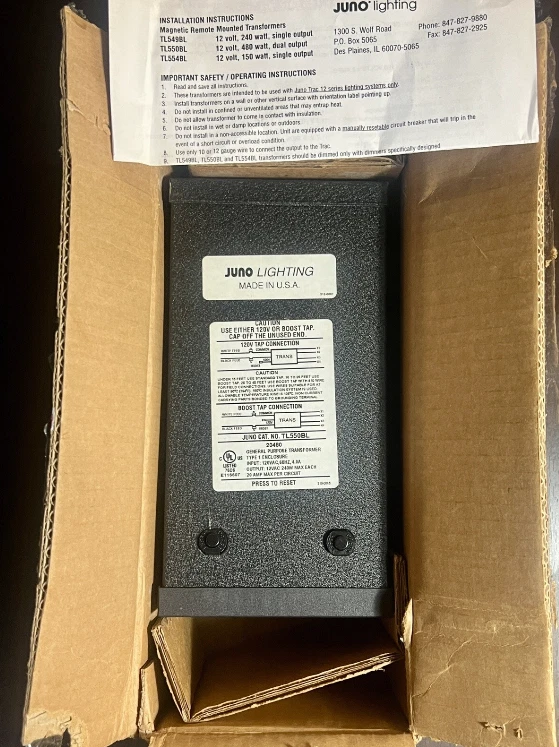 Transformador remoto magnético Juno TL550BL 12V 150W salida única - NUEVO en caja EE. UU. Foto 1 de 1