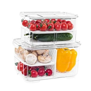 Food Storage Containers Fridge Produce Saver- Stackable Refrigerator - Picture 1 of 7