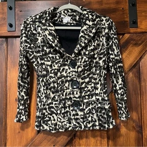 Vintage No Flaws Alberto Makali Animal Print Blazer Jacket Size M Box 9 - Picture 1 of 4