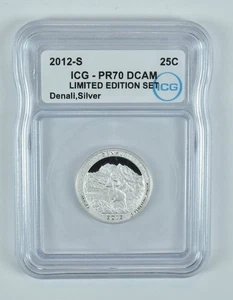 2012-S Washington Quarter Silver ATB Denali Limited Edition Set PR70 ICG *7791 - Picture 1 of 5