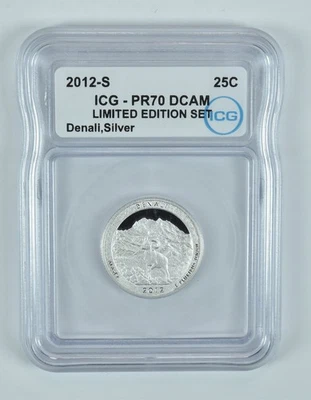 2012-S Washington Quarter Silver ATB Denali Limited Edition Set PR70 ICG *7791 - Image 1 of 4