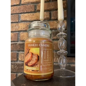 Yankee Candle BANANA NUT Large Jar 22 Oz Brown Housewarmer Wax NEW - Picture 1 of 3