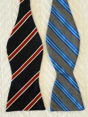 Lote de 2 pajaritas ajustables Tommy Hilfiger Countess Mara a rayas de seda Foto 1 de 4