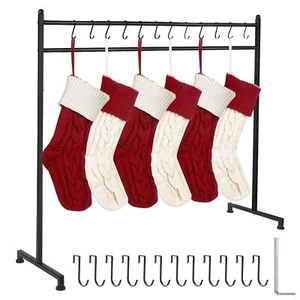 Christmas Stocking Holder Stand with 12 Removable Hooks, Heavy Duty Metal Chr... - Picture 1 of 6