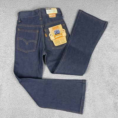 Jeans Vintage Deadstock Levis BellBottom Niños 21x23 Naranja Pestaña Garra Cremallera EE. UU. AÑOS 70 Foto 1 de 4