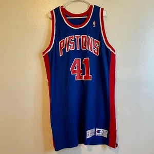 Vintage 90s Team Issued Mark West Detroit Pistons NBA Basketball Jersey Mens 50 - Picture 1 of 7