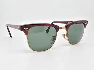 Ray-Ban B&L W0366 Clubmaster Brown on Gold Frame G-15 Green Lens Sunglasses 51mm - Picture 1 of 21