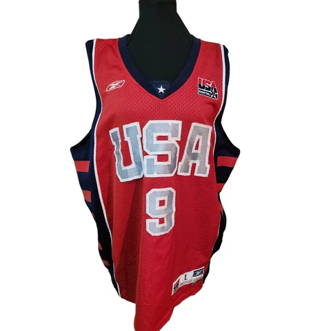 Lebron James #9 Team USA 2004 Olympic Red Jersey Lg Authentic Reebok Cover