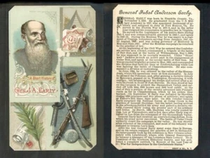1888 N114 DUKE KNAPP & CO. HISTORIES OF GENERALS " GEN.J.A.EARLY TRIMMED 2040 - Picture 1 of 1