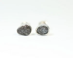 2 x Ohrstecker Rohdiamant / 925. Sterlingsilber / neu - Bild 1 von 4