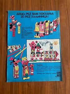 Publicidad de periódico grande vintage PEZ, Kolinska Yugoslavia - Imagen 1 de 8
