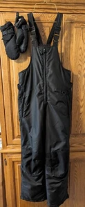Youth iXtreme Insulated Snow Bib Pants, Mittens Black 14 - 16 - Picture 1 of 8