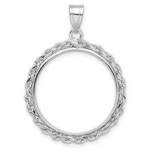 1986-Now $10 1/4 oz American Eagle Prong Set Knotted Rope Coin Bezel in 14k Gold - Picture 1 of 7