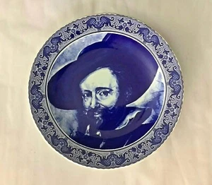 Vintage Boch La Louviere Delft Blue Hanging Wall 12” Plate Signed JJ Rubens - Picture 1 of 6