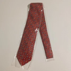 NEW Safari Red JOS. A. Bank The Miracle Collection 100% Silk Tie Pattern Tag - Picture 1 of 5