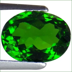 Piedra preciosa de diopsido de cromo natural de 1,42 quilates color verde profundo corte ovalado - Imagen 1 de 2