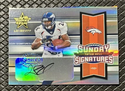 TATUM BELL 2005 Leaf Rookies & Stars Longevity Sunday Signatures SSP Auto /97 - Image 1 of 2