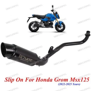 Complete Exhaust System Motorcycle Slip On For Honda Grom Msx125 2022-2025 Years - Picture 1 of 5