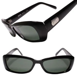 Deadstock klassische Vintage-Sonnenbrille schwarz rechteckig dickes Gestell - Bild 1 von 3