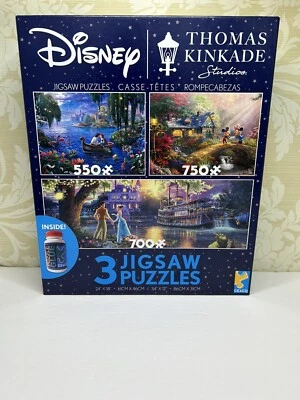 Thomas Kinkade 3 Disney Puzzles With Glue - Image 1 of 4