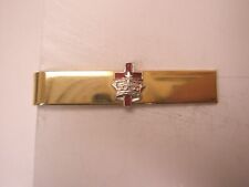 Christian Cross & Crown Red Enamel Vintage SMALL Tie Bar Clip worship jesus god