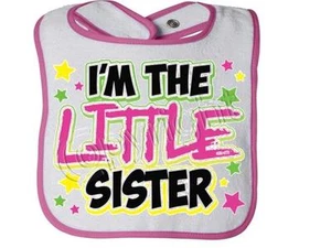I'm The Little Sister NEON RABBIT SKINS Snap BIB - Picture 1 of 5