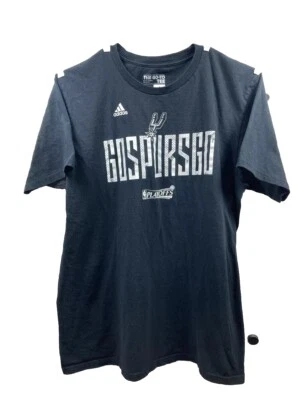 Adidas The Go-To Tee Go Spurs Go NBA Basketball Black Playoff T Shirt Men Size L - Image 1 of 4