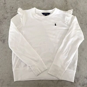 Polo Ralph Lauren Girls Ruffle Sweatshirt - Size L (12/14) - Picture 1 of 5