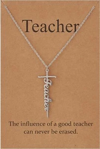 Faith Cross Necklace | Religious Jewelry | Gift for Women | Silver | Teacher - Picture 1 of 6