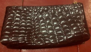 NWOT ESTEE LAUDER Small Red Croc Cosmetic Make Up Case Travel Bag  - Picture 1 of 6