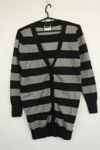 Dolce & Gabbana Black/Grey Cotton Blend V-Neck Long Sleeve Cardigan Sweater - Picture 1 of 20