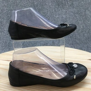 Vince Camuto Shoes Womens 6.5 M Eryn Ballet Flats Black Leather Slip On Comfort - Picture 1 of 17