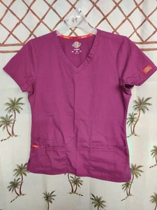 Dickies Women's Scrub Top With Pockets Purple Color Size S/CH/P - Picture 1 of 9