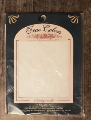 True Colors Backgrounds NIP Chantilly/FAB10001 Ribbon Embrd/Cross-Stitch Fabric# - Image 1 of 4