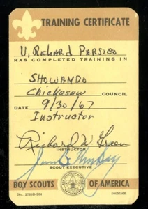 1967 Troop 74 Chickasaw Council INSTRUCTOR TRAINING CERTIFICATE BSA Boy Scouts - Picture 1 of 2