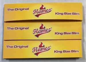 Papeles enrollantes de cigarrillos delgados tamaño Flamez King 11 cm 3 paquetes de 33 papeles - Imagen 1 de 2