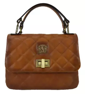 Pratesi Firenze Quilted Crossbody Bag - Cognac Leather, Chain Strap - Picture 1 of 1